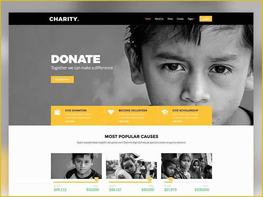 Free Non Profit Website Templates Of Charity – Free Non Profit Responsive Bootstrap Website