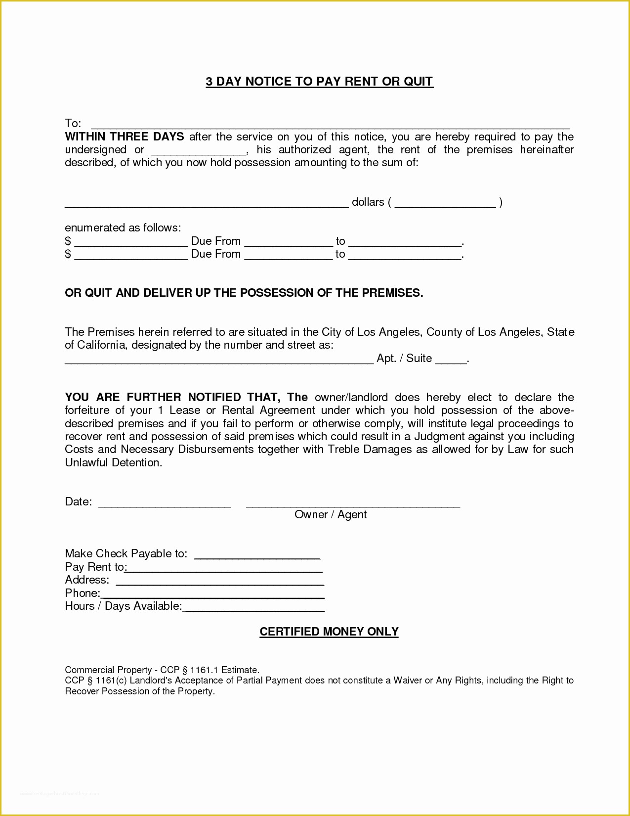 Free Notice to Pay Rent or Quit Template Of 10 Best Of 3 Day Notice by Landlord 3 Day Notice
