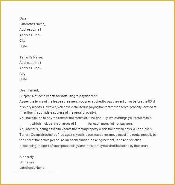 Free Notice to Pay Rent or Quit Template Of 20 Notice to Vacate Templates Pdf Google Docs Ms Word