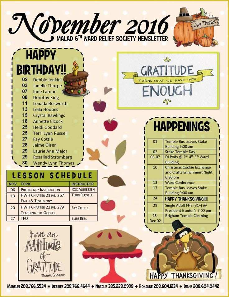 Free November Newsletter Templates Of 29 Best Relief society Newsletters the Church Of Jesus