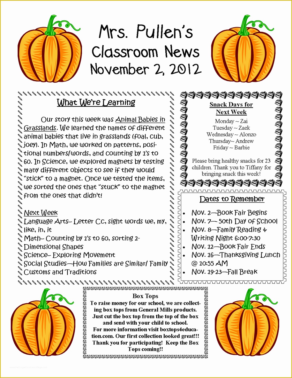 free-november-newsletter-templates-of-mrs-pullen-s-kindergarten-class