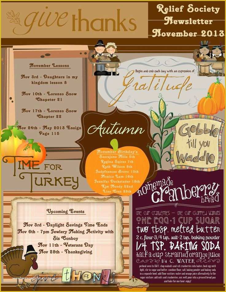 Free November Newsletter Templates Of Relief society A Collection Of Ideas to Try About Diy and