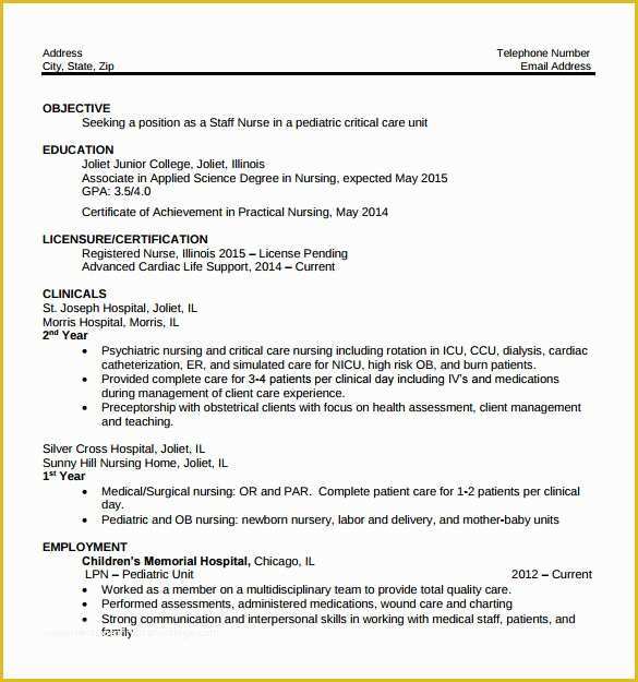 Free Nursing Resume Templates Of 11 Sample Nurse Resumes for Free Download