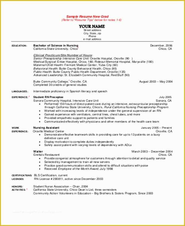 Free Nursing Resume Templates Of 8 Sample Student Nurse Resumes