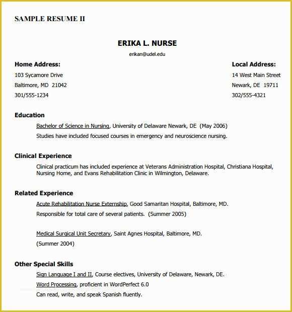 Free Nursing Resume Templates Of 9 Nursing Resume Templates – Free Samples Examples