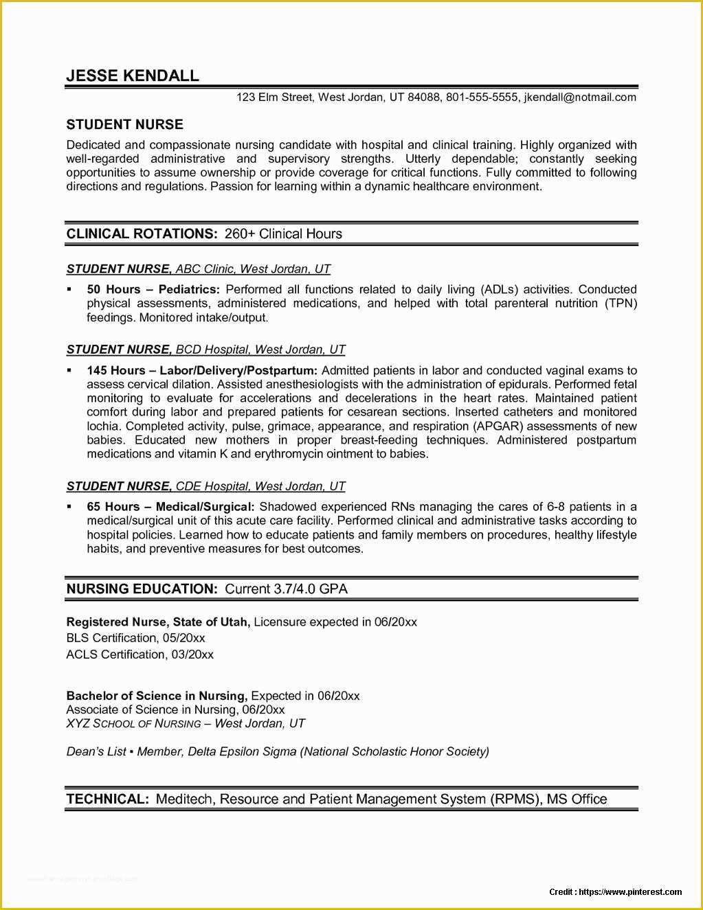 Free Nursing Resume Templates Of Free Nursing Resume Templates Download Resume Resume