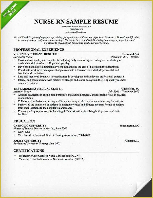 Free Nursing Resume Templates Of Nursing Resume Sample & Writing Guide