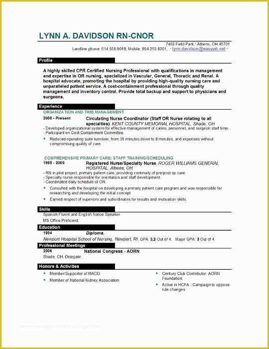 Free Nursing Resume Templates Of Nursing Resume Template