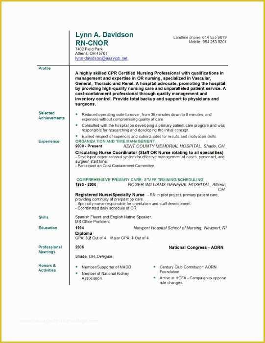 Free Nursing Resume Templates Of Nursing Resume Templates