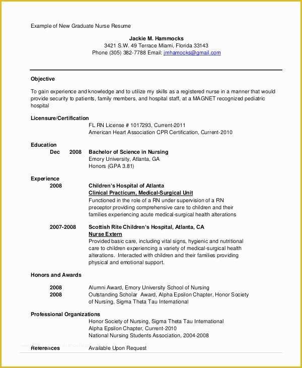 Free Nursing Resume Templates Of Nursing Student Resume Example 10 Free Word Pdf