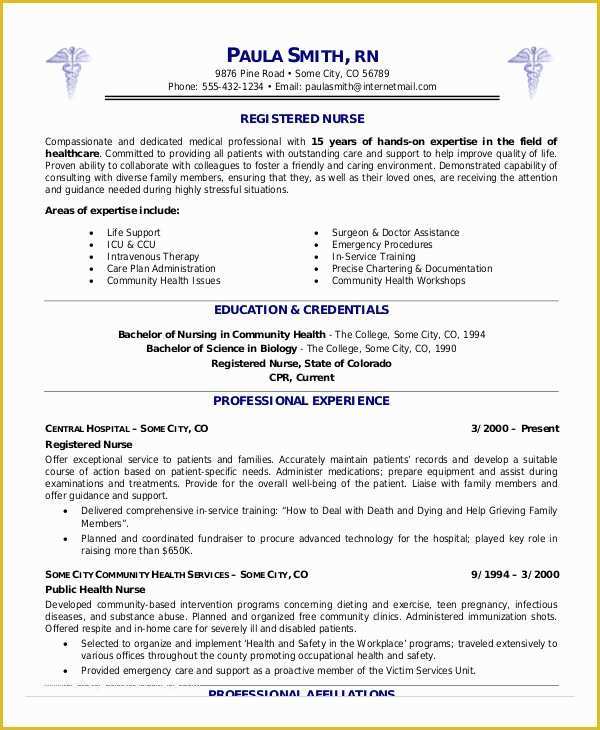 Free Nursing Resume Templates Of Registered Nurse Resume Example 7 Free Word Pdf