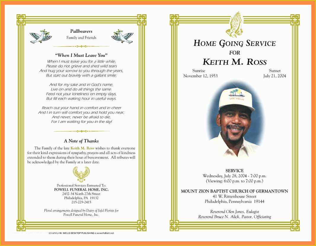 Free Obituary Program Template Download Of 15 Free Obituary Program Template