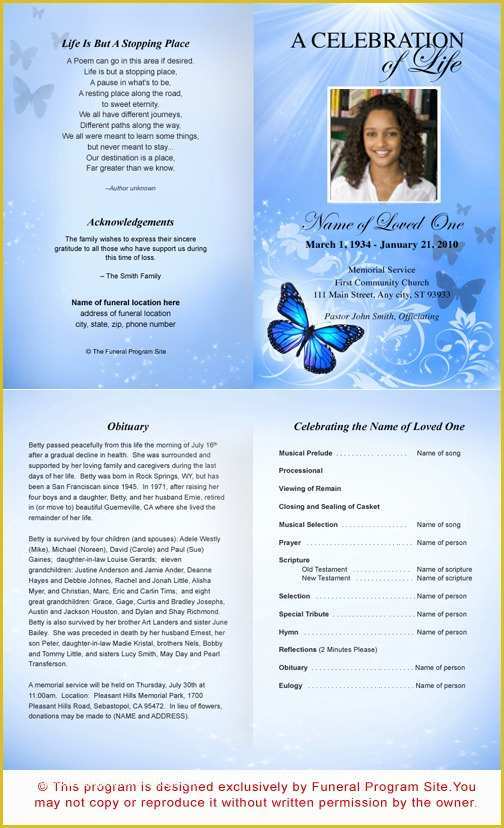 Free Obituary Program Template Download Of 7 Best Of Printable Funeral Program Templates