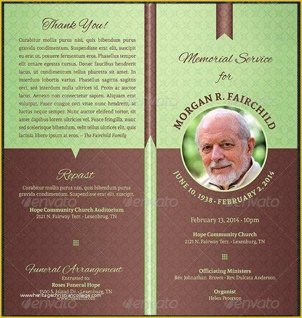 Free Obituary Program Template Download Of Free Editable Funeral Program Obituary Template Picture