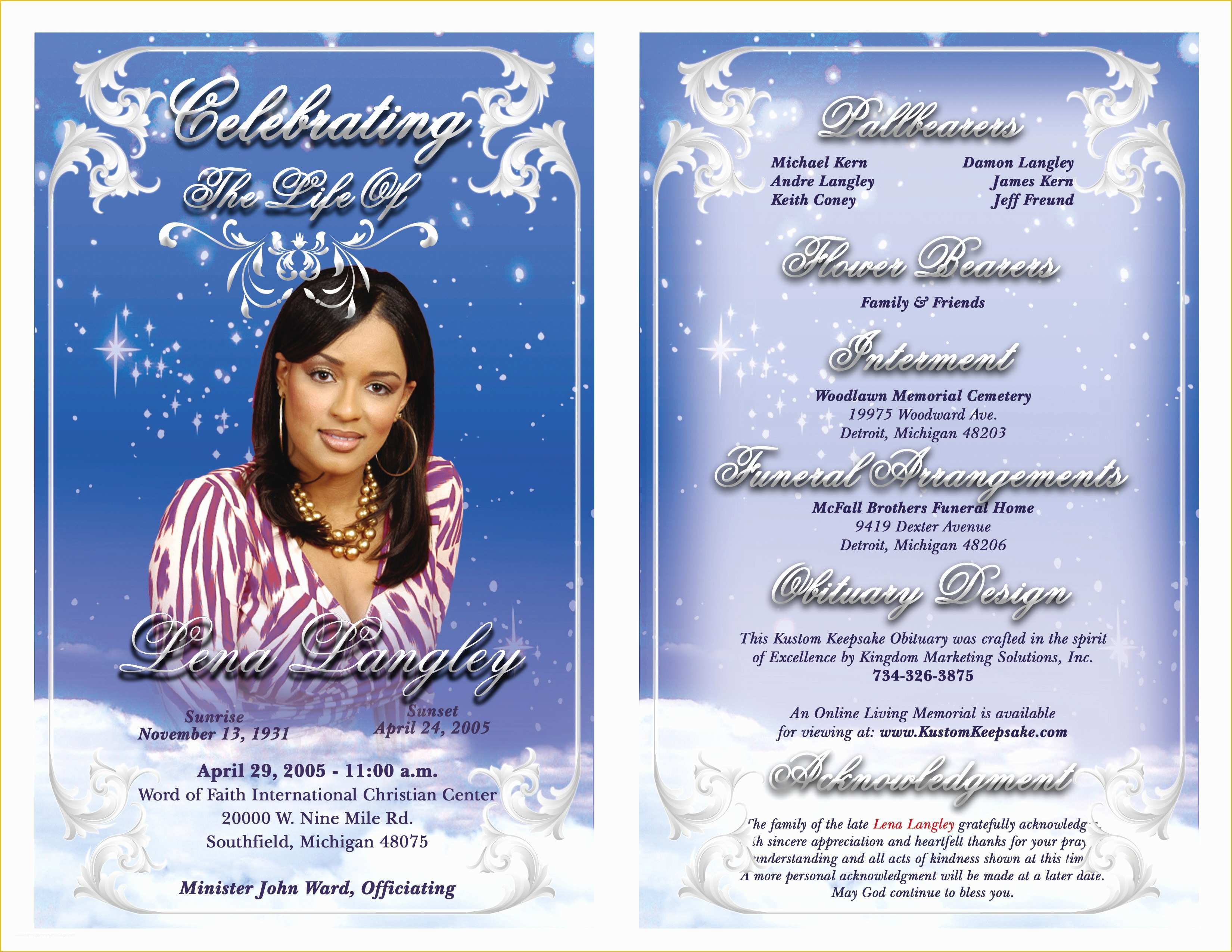 Free Obituary Program Template Download Of Free Obituary Template