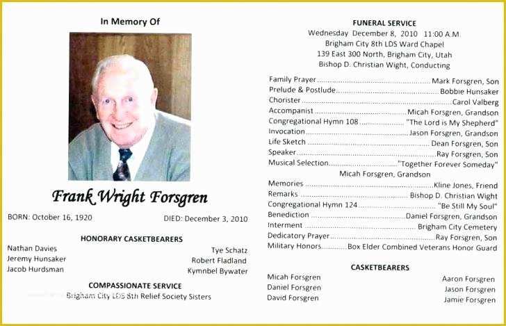 Free Obituary Program Template Download Of Free Sample Obituary Programs – Stingerworld