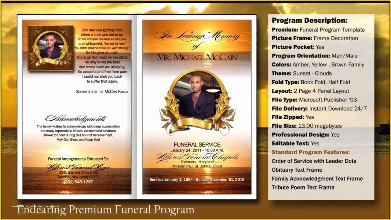 Free Obituary Program Template Download Of Funeral Program Endearing Template
