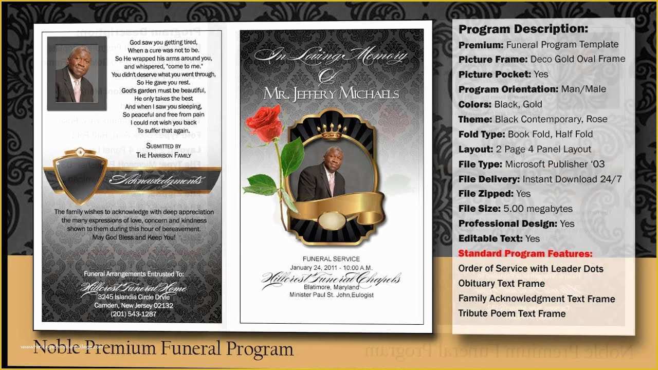 Free Obituary Program Template Download Of Noble Funeral Program Obituary