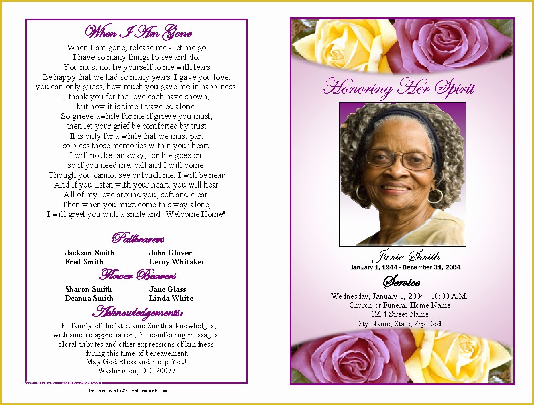 Free Obituary Template Download Of 12 Free Printable Funeral Program Template