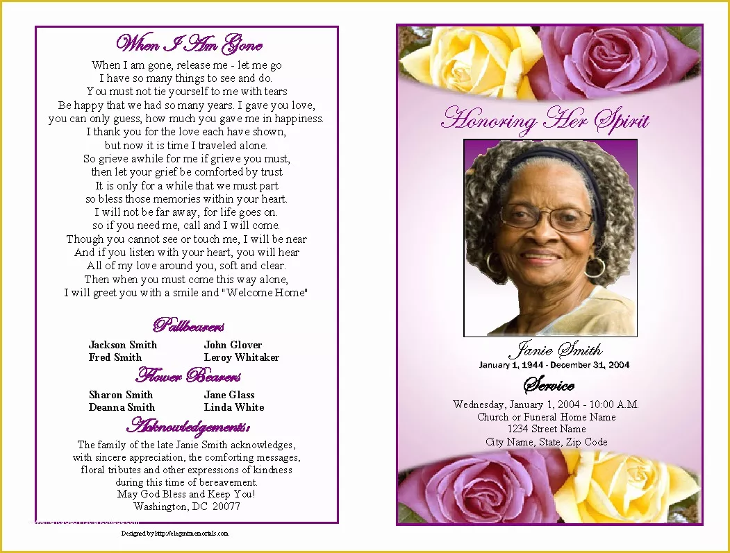 Free Obituary Template Download Of 12 Free Printable Funeral Program Template