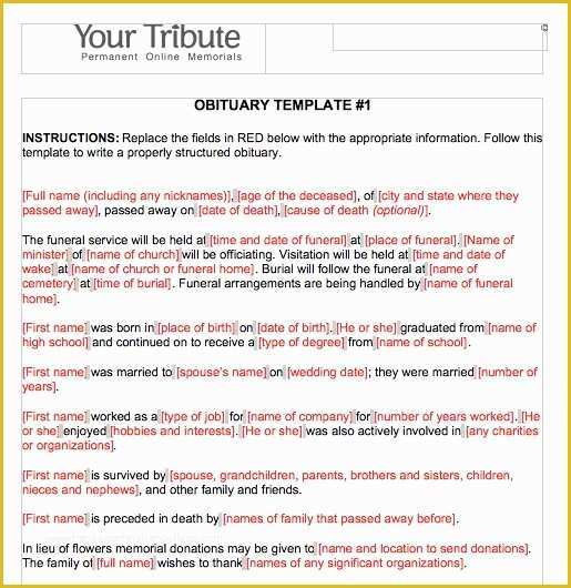 Free Obituary Template Download Of 25 Obituary Templates and Samples Template Lab