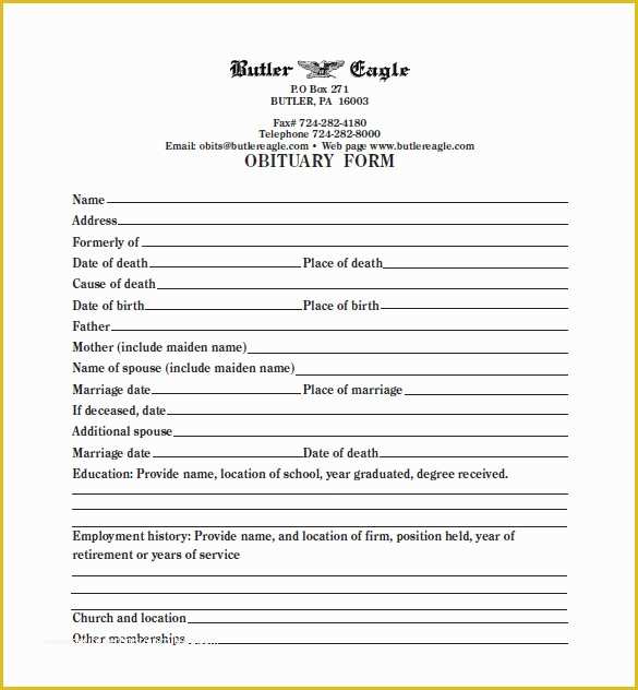 Free Obituary Template Download Of 5 Blank Obituary Templates Doc Pdf