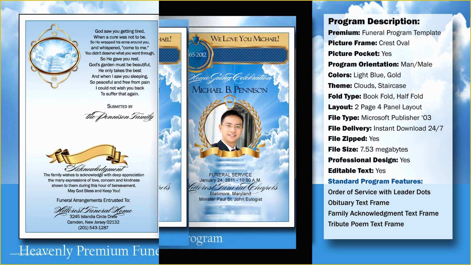 Free Obituary Template Download Of Funeral Program Templates Free Downloads