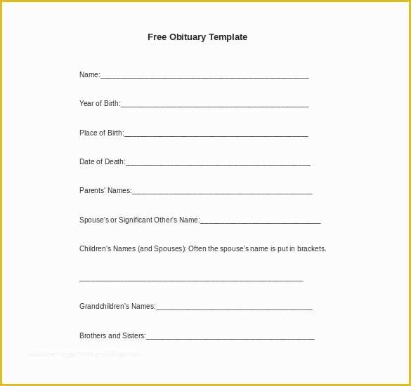 Free Obituary Template Download Of Obituary Template for Microsoft Word 2018
