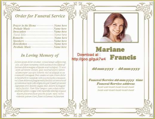 Free Obituary Template Download Of Printable Funeral Program Template Free Download by