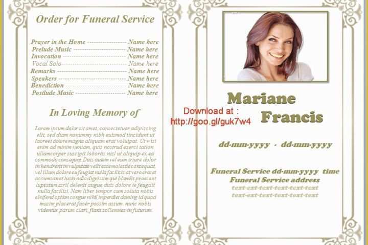 Free Obituary Template Download Of Printable Funeral Program Template Free Download by