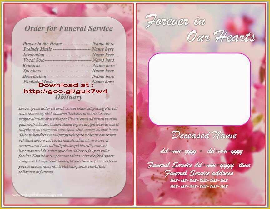Free Obituary Template Download Of the Gallery for Funeral Program Background