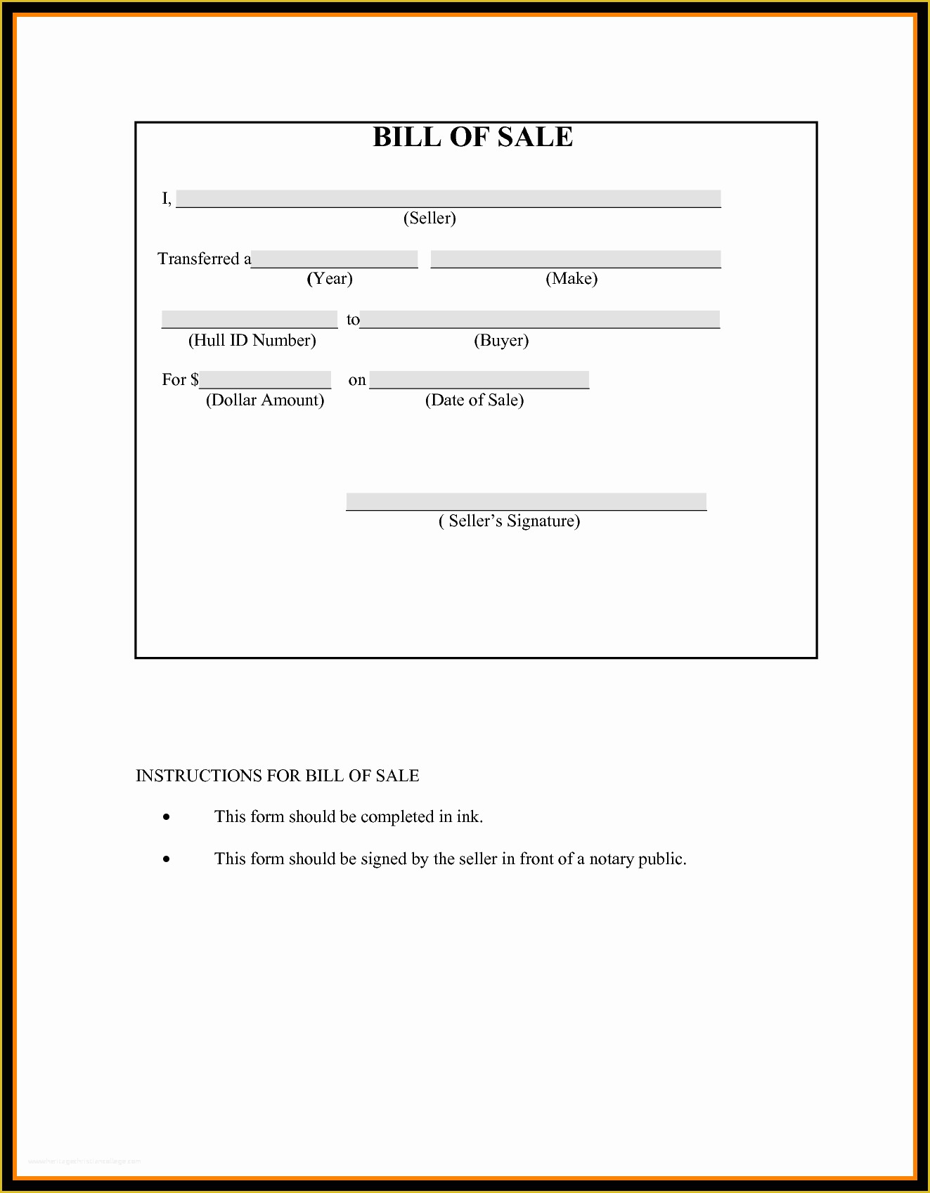 Free Online Bill Of Sale Template Of Boat Bill Sale Template Mughals