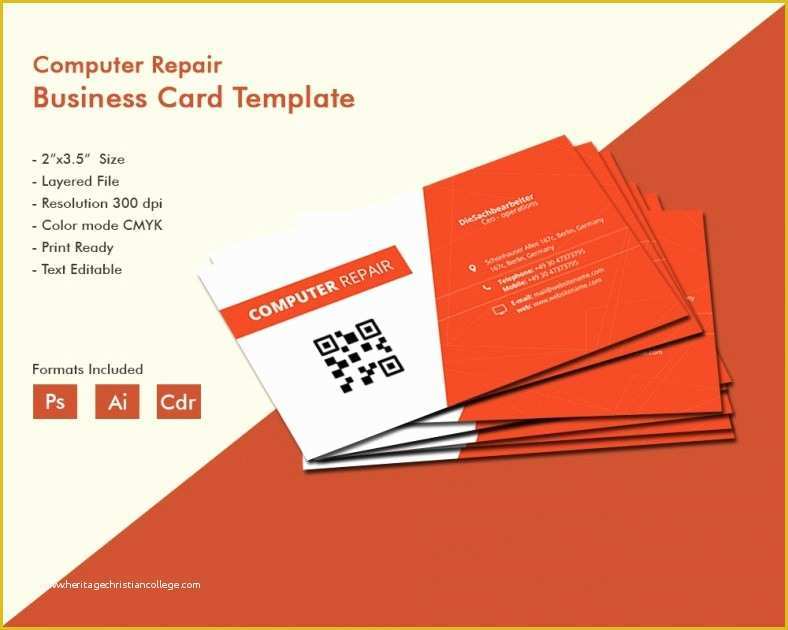 Free Online Business Card Template Of Creative Puter Repair Business Card Template