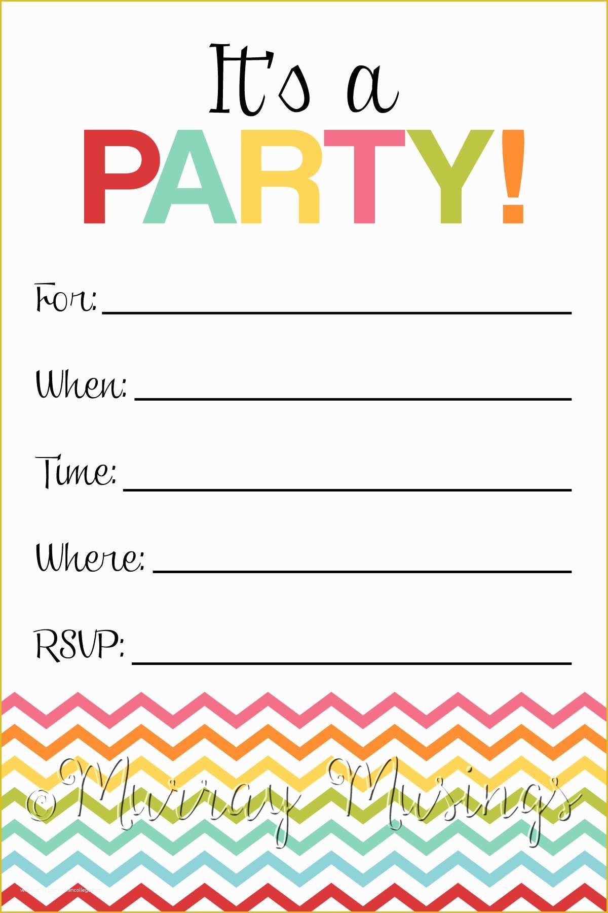 Free Online Invitation Templates Of Blank Party Invitations Blank Party Invitations for Simple