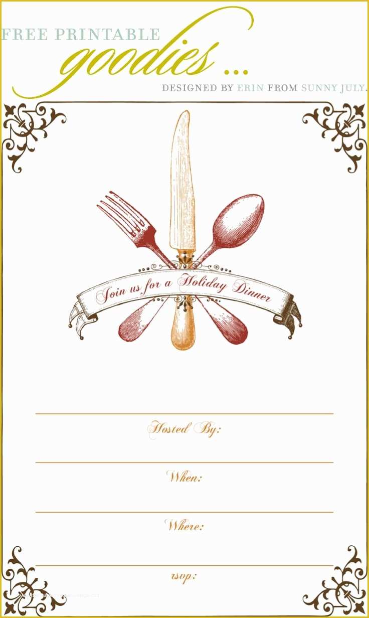 Free Online Invitation Templates Of Free Dinner Party Invitation Template