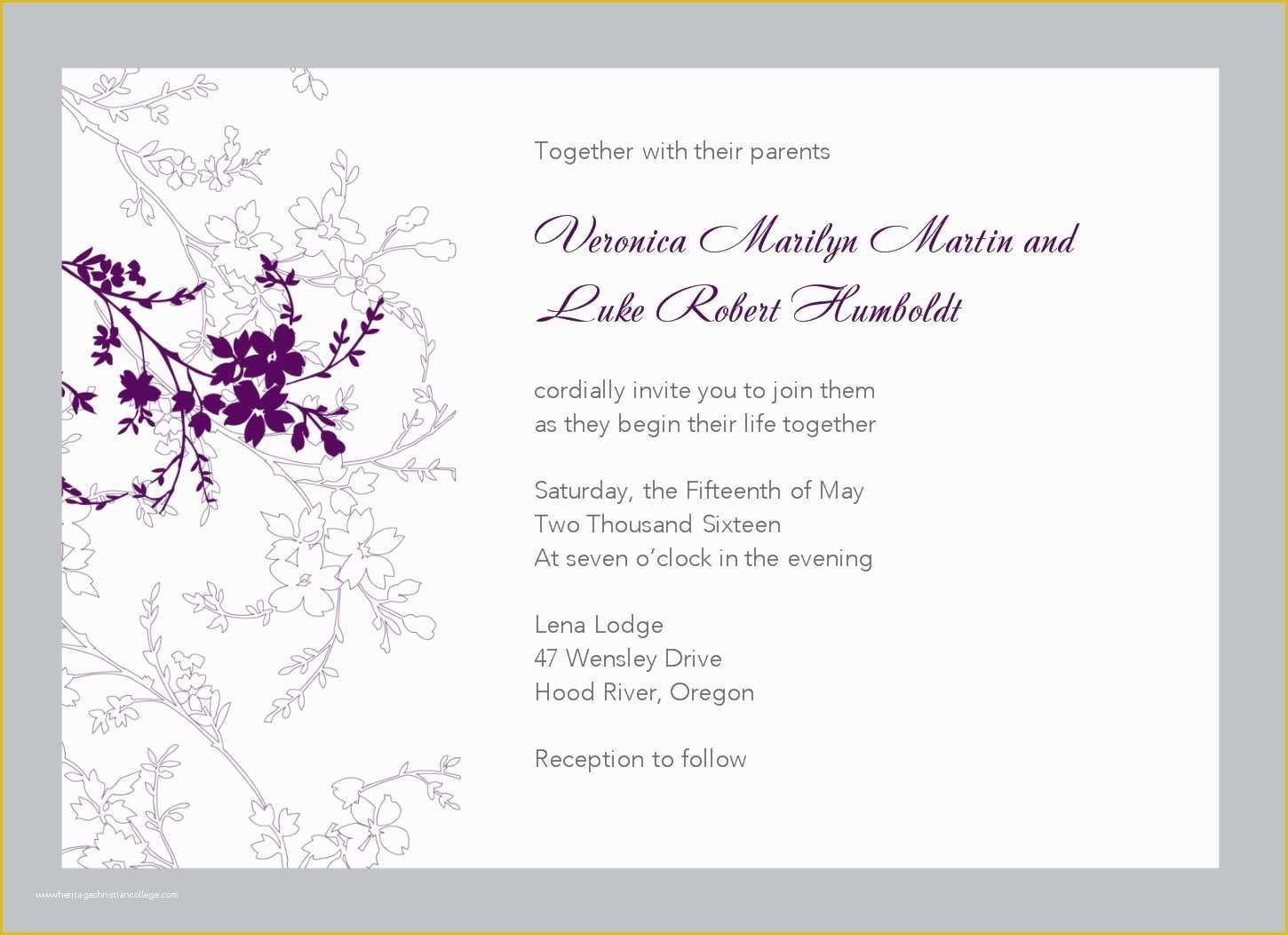 Free Online Invitation Templates Of Free Wedding Invitation Templates for Word