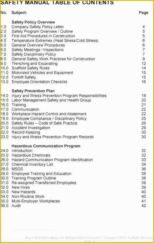 Free Osha Safety Manual Template Of Policy Template 7 Pany Receipt Templates Free Sample