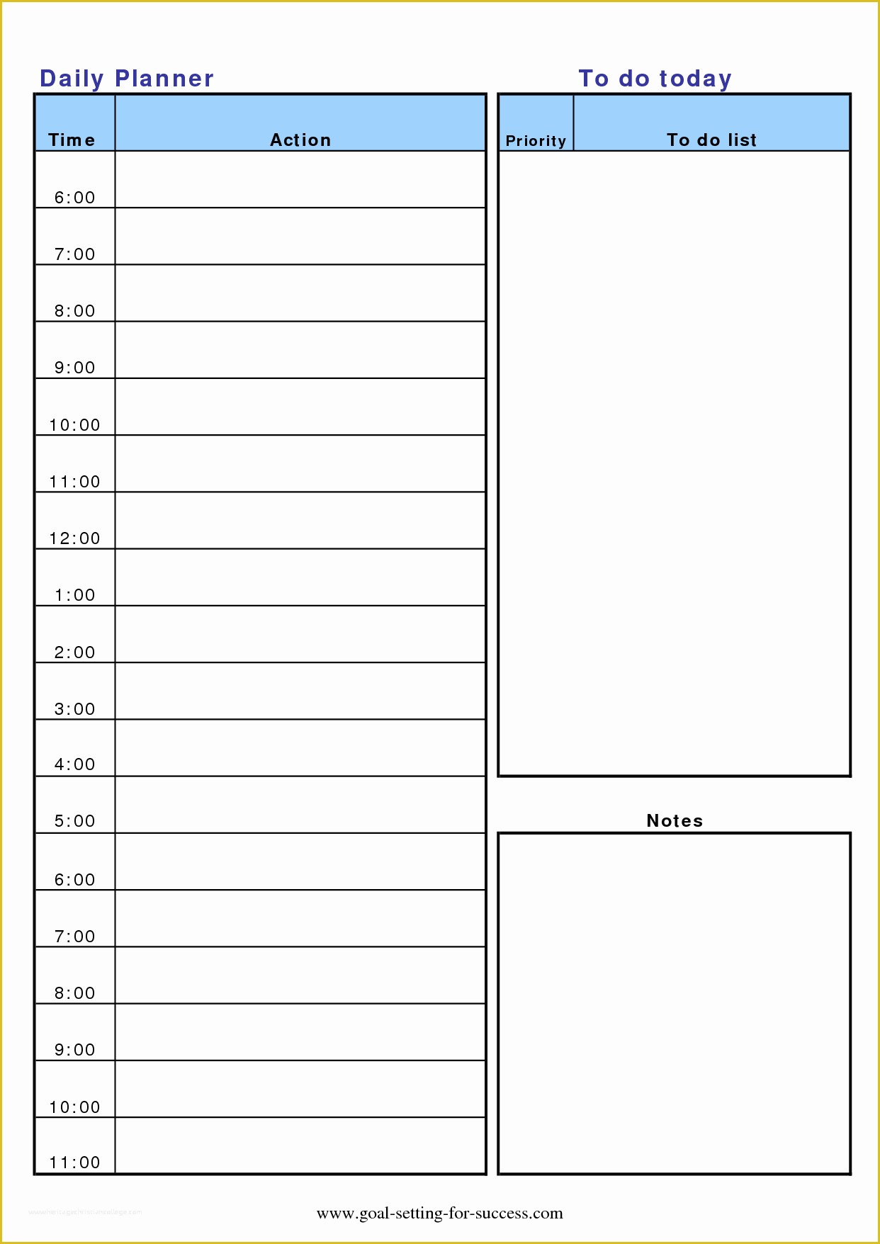 Free Pages Templates Of 3 Free Daily Planner