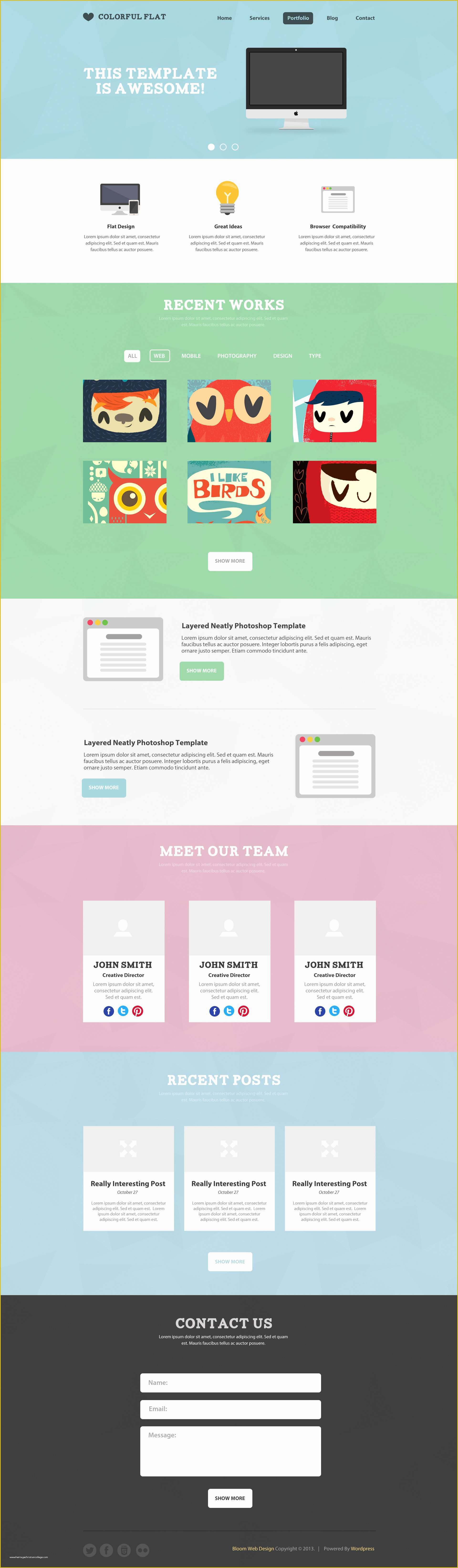 Free Pages Templates Of Free Flat E Page Website Psd Template Free Psd