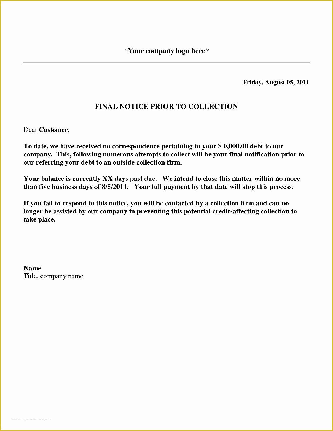 Free Past Due Letter Template Of 10 Best Of Past Due Collection Notice Past Due