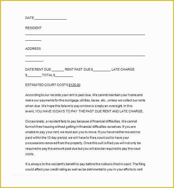 Free Past Due Letter Template Of 11 Late Rent Notices Pdf Google Docs Ms Word Apple