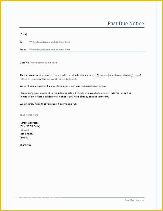 Free Past Due Letter Template Of Free Past Due Letter Template Ksdharshan