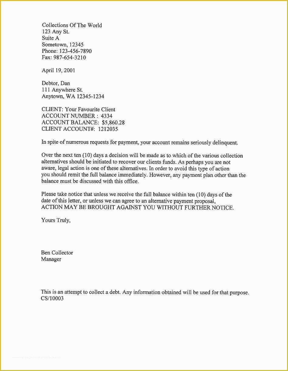 Free Past Due Letter Template Of Past Due Collection Letter Templates to Pin On