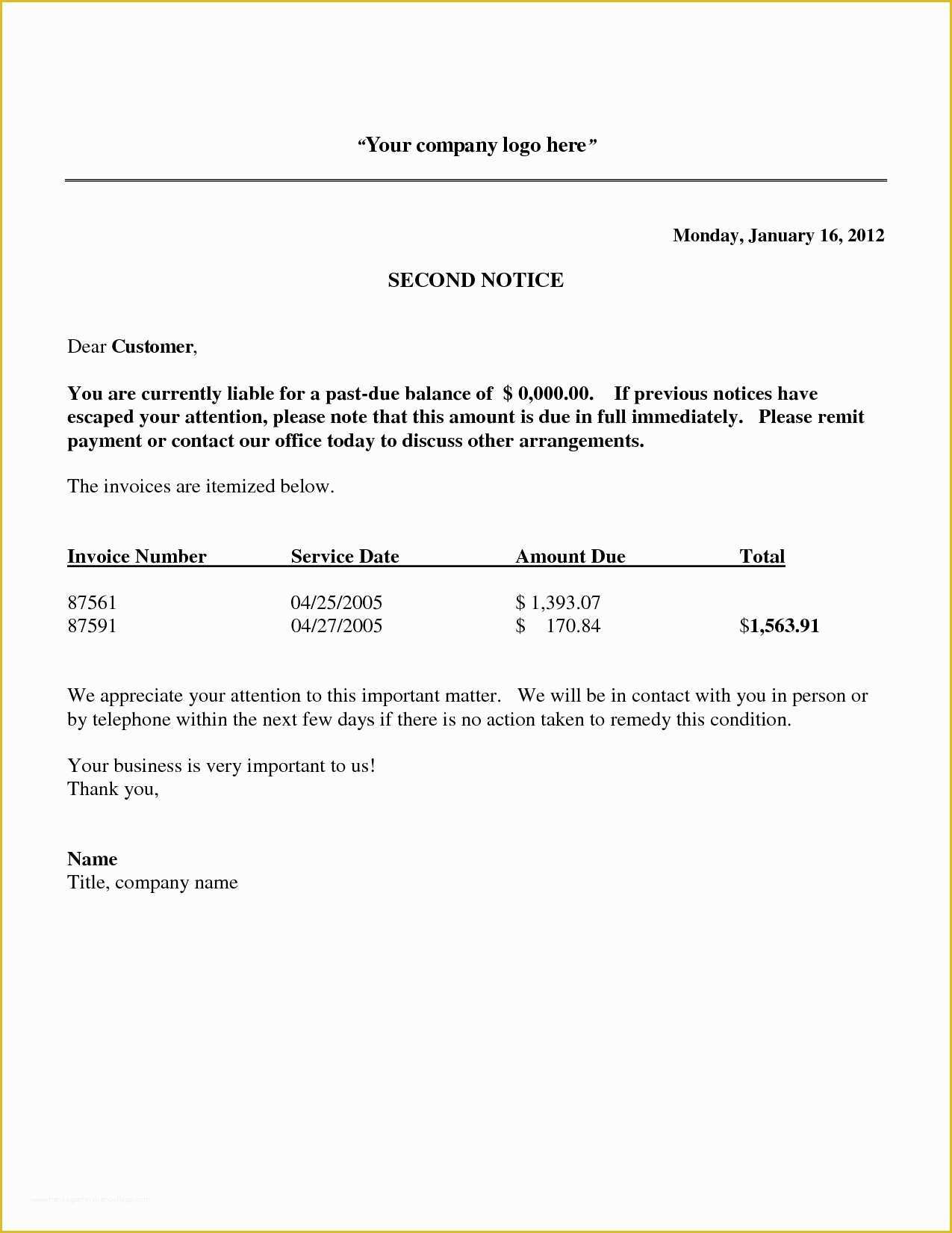 Free Past Due Letter Template Of Past Due Invoice Letter Invoice Template Ideas