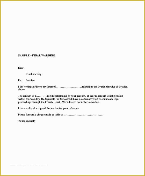 Free Past Due Letter Template Of Past Due Invoice Letter