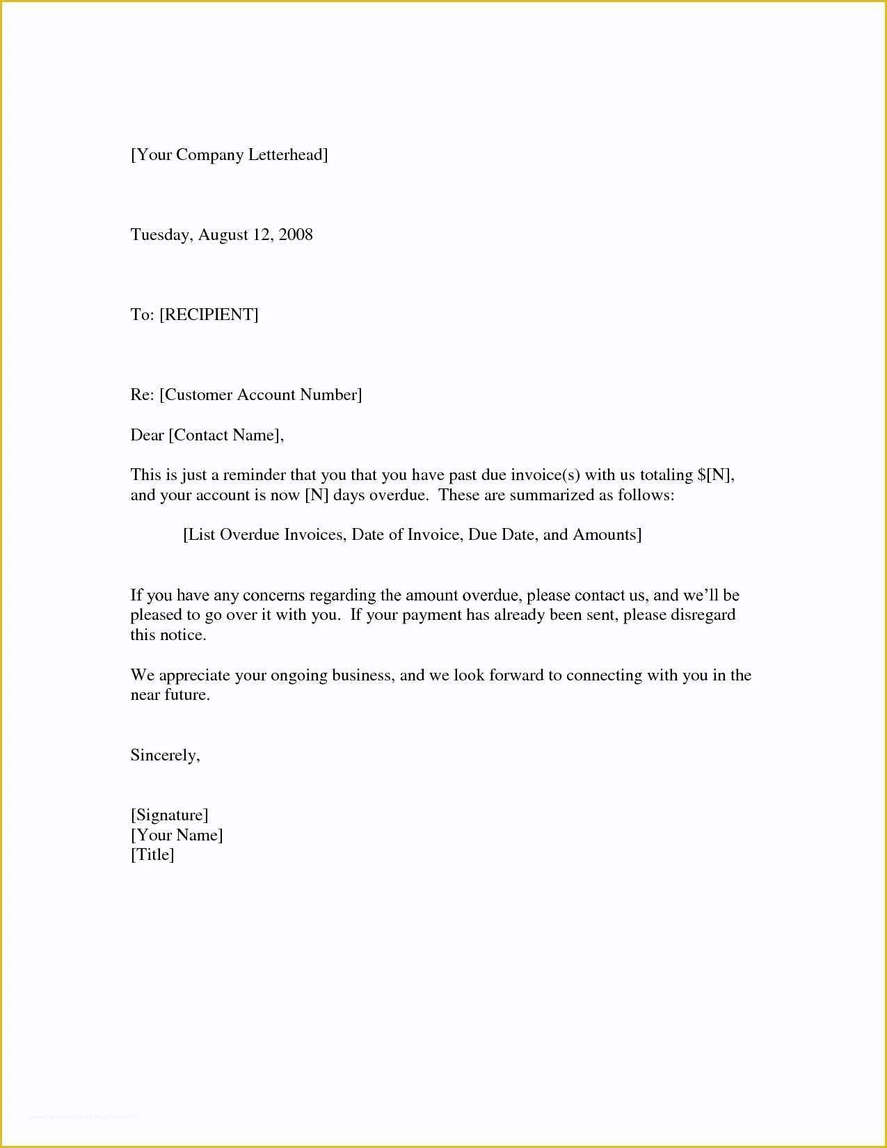 Free Past Due Letter Template Of Past Due Invoice Letter Template