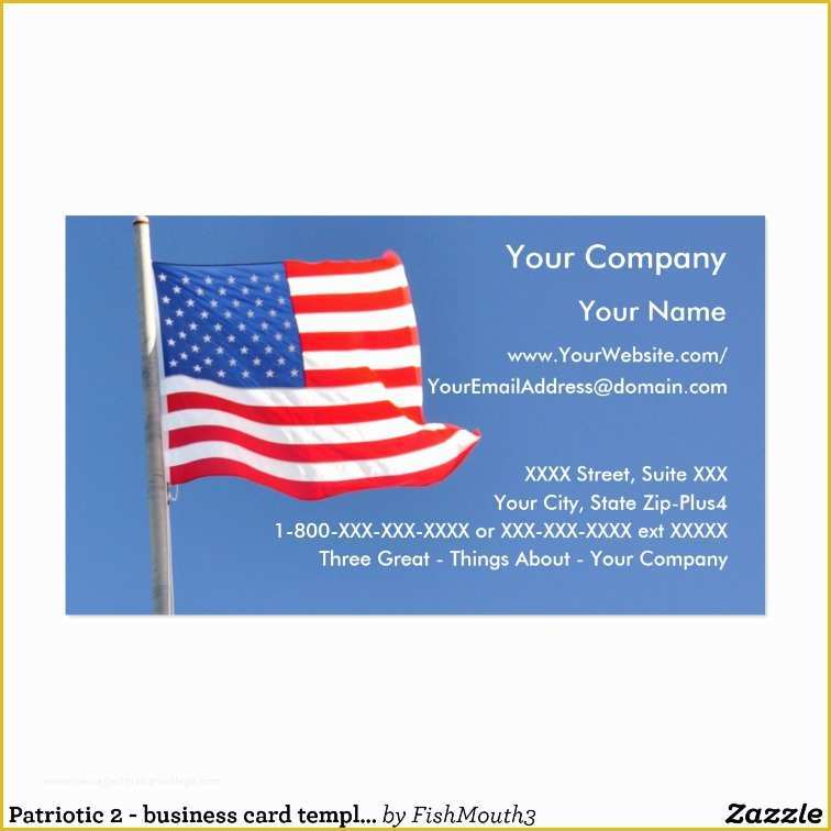Free Patriotic Business Card Templates Of Patriotic 2 Business Card Template