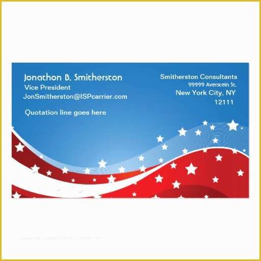 Free Patriotic Business Card Templates Of Patriotic Blue Double Sided Standard Business Cards Pack