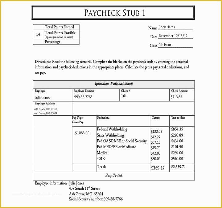 Free Pay Stub Template Download Of 20 Free Pay Stub Templates Free Pdf Doc Xls format