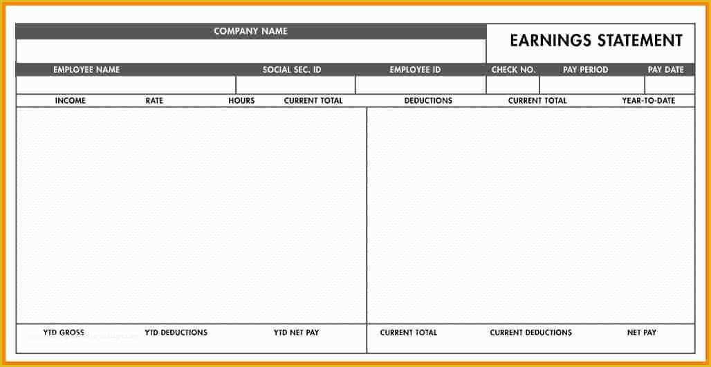 Free Pay Stub Template Download Of 5 Free Paycheck Stub Template Word